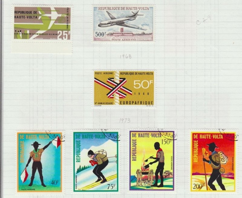 UPPER VOLTA BURKINA FASO 1962-65 MINT H SC #B1-2 & C1/56 AIRMAILS & SEMI-POSTALS