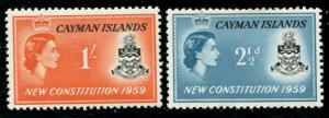 CAYMAN ISLS.  151-52 Mint OG 1959 New Constitution