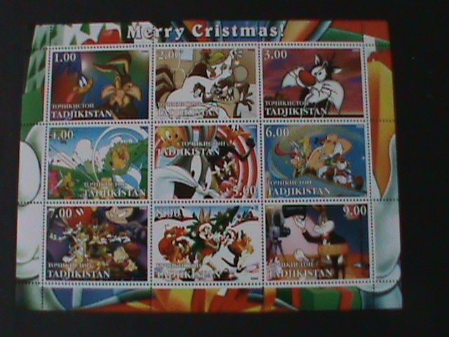 TAJIKISTAN-2002-FAMOUS  CARTOON MOVIE-MERRY CHRISTMAS-MNH-SHEET VF LAST ONE