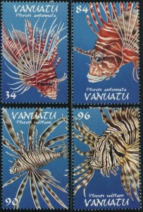Vanuatu #753-756 Poisonous Fish Marine Life Postage Stamps Topical 1999 Mint LH