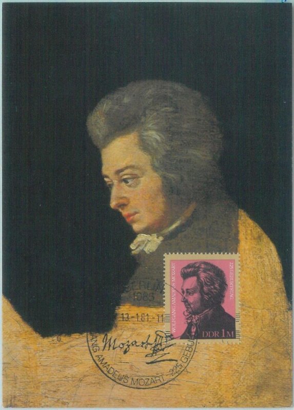 89870 - GERMANY DDR - Postal History - MAXIMUM CARD -  MUSIC Mozart  1981
