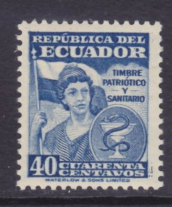 Ecuador RA65 MNH 1953 Woman Holding Flag Postal Tax Stamp