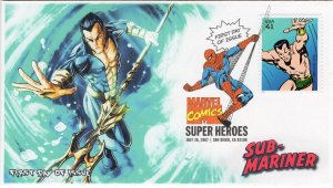 AO-4159c-1, 2007, Marvel Comics Super Heroes, FDC, Add-on Cachet, DCP, Sub-Marin