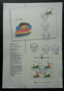Portugal CEPT Children's Toys 1989 Boat Water Transport (ms on info sheet)