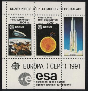 Turkish Cyprus Shuttle Europe in Space MS 1991 MNH SC#298 SG#MS306 MI#Block 9