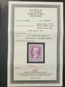 US Officials #O26 MINT Hinged F - VF Very fresh. Weiss Cert Cat Value  $310