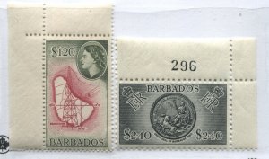 Barbados QEII 1953 $1.20 and $2.40 unmounted mint NH