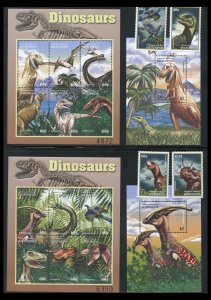 Micronesia 449-56 MNH,  Dinosaur Set with Souvenir Sheets from 2001.