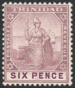 TRINIDAD-1904-09 6d Dull & Bright Purple Sg 140 LIGHTLY MOUNTED MINT V46187
