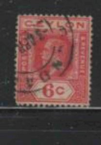 CEYLON #230 1921 6c KING GEORGE V F-VF USED a