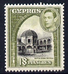 Cyprus 1938-51 KG6 Buyuk Khan 18pi black & sage-green...