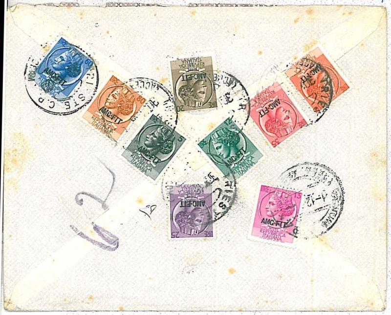 ITALY - TRIESTE A - AMG FTT : postal history - ENVELOPE with BEAUTIFUL POSTAGE-