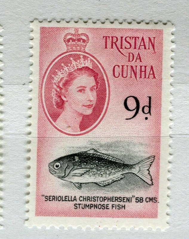 TRISTAN DA CUNHA; 1950s early QEII issue fine Mint hinged 9d. value