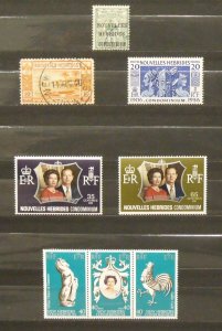 7730   New Hebrides   MNH/MH/U # 6,56,96,188,189,278a,278b,278c     CV$ 8.95