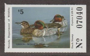 U.S. Scott Scott #12 Nevada - Duck Stamp - Mint NH Single