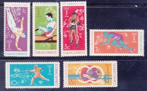 Cuba 852-57 MNH 1964 Summer Olympics Tokyo Full Set of 6 Very Fine