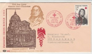 France 1964 Celeb Dr Jean Nicolas Corvisart Cancel Stamps FDC Cover Ref 29830