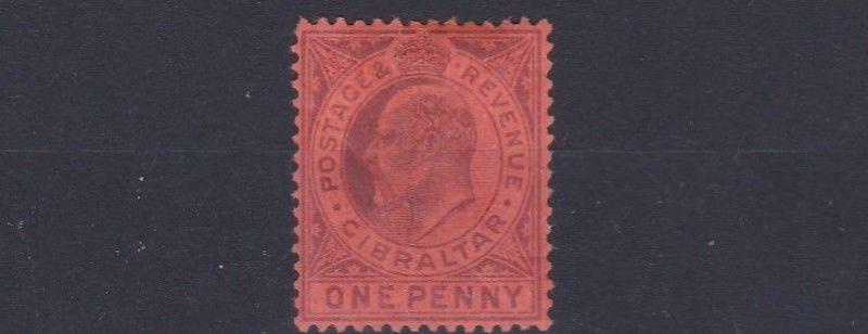 GIBRALTAR  1903    SG  47    1D DULL PURPLE/RED    MH   