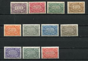 Germany 1922 MI 247-257 MNH Numerical 5392