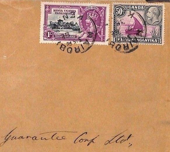 CA409 1935 KUT SILVER JUBILEE ISSUES Kenya Nairobi Commercial Airmail Cover