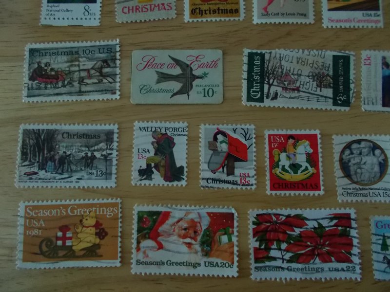 LARGE LOT USED CHRISTMAS STAMPS