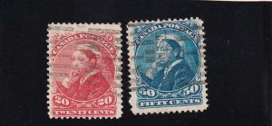 Canada:  20c & 50c Queen, Sc #46-47, Used (45343)