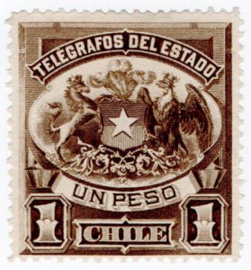 (I.B) Chile Telegraphs : 1P Brown (large format)