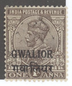 India- Convention States, Gwallior, Scott #54, Used