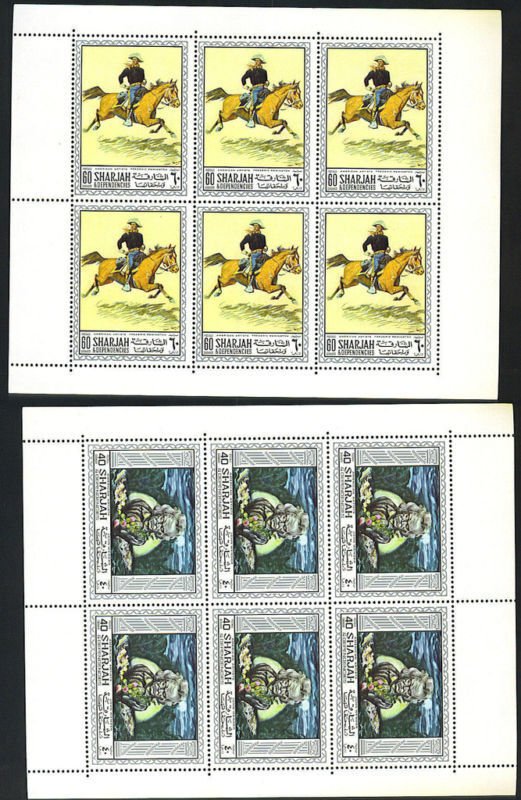 UAE-SHARJAH *1966 AMERICAN ARTIST SET OF 8 IN FULL