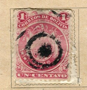 BOLIVIA; 1891 early classic Arms issue fine used 1c. value
