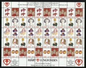 Sweden. Christmas Seal 1996/97 MNH Full Sheet Unfolded. Angels Candle