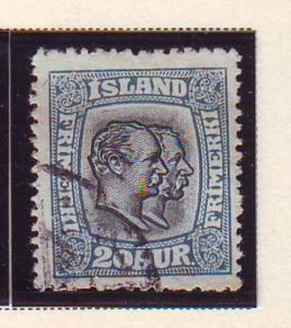 Iceland Sc 107 1912 20 aur 2 Kings stamp used