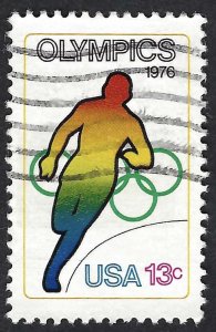 United States #1697 13¢ Olympics - Running (1976). Used.