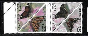 SURINAME,1998 BUTTERFLY #1125a - 1135a (6 PAIRS) C.V.=35.00MNH
