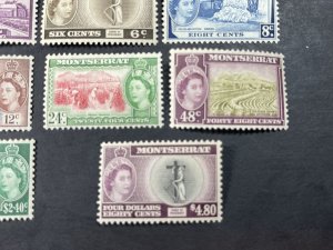 MONTSERRAT # 128-142-MINT/NEVER HINGED & MINT/HINGED---COMPLETE SET---1953-57