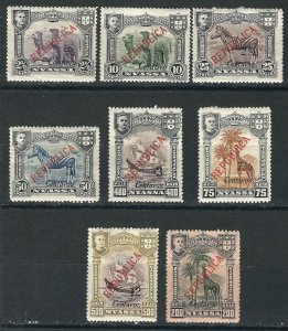 Nyassa 8 Different Surcharges MH London Printing  F/VF 1921 SCV $24.00