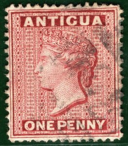 ANTIGUA QV Classic Stamp SG.16var 1d Lake (1876) MISPLACED WATERMARK SBLUE127
