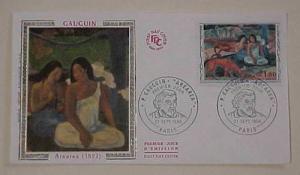 FRANCE FDC GAUGUIN SILK CACHET 1968 UNADDRESSED