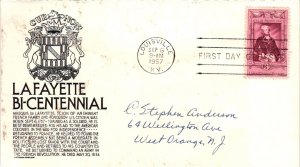 #1097 Lafayette Centennial – Anderson Cachet Addressed to Anderson Scand