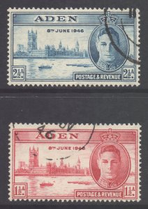 Aden Scott 28/29 - SG28/29, 1946 Victory Set used