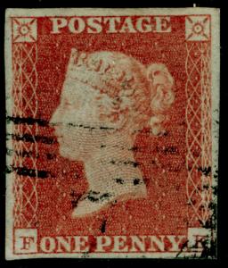 SG8, 1d red-brown PLATE 97, FINE USED. Cat £35. 4 MARGINS.