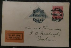 1929 Capetown South Africa First Flight Airmail Cover FFC To Durban SG 33