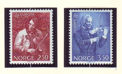 Norway Sc 861-2 1985 europa, Musicians, stamp set mint NH