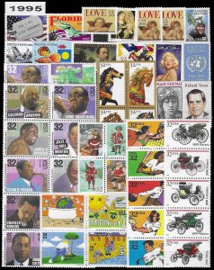 PCBstamps   1995 Commemoratives Year Set (2948//3023)104 var., MNH