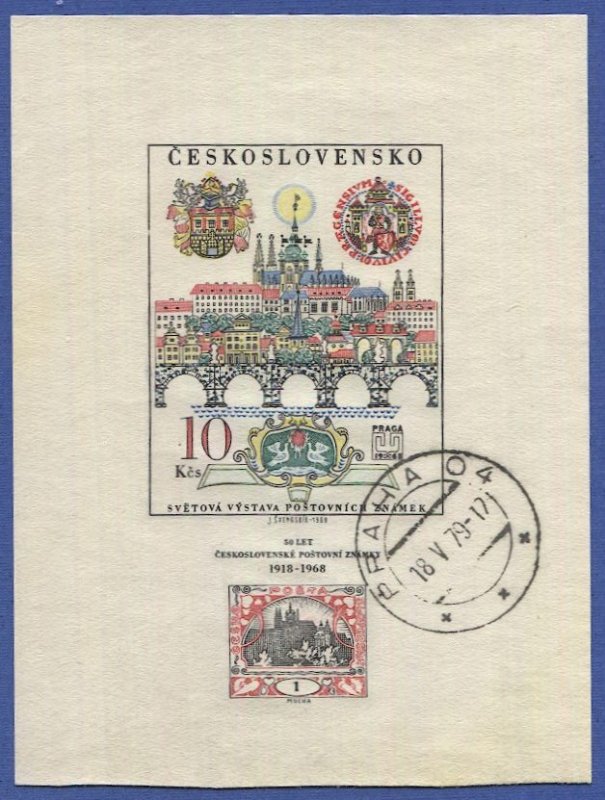 CZECHOSLOVAKIA 1968 10k s/s  Sc 1554, Used VF, Prague Castle Hradcany