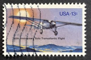 US #1710 Used - 13c 50th Anniversary Solo Transatlantic Flight [US31.5.1]