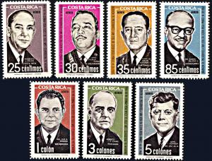 Costa Rica C371-C377, MNH, Meeting of Central American Presidents with Kennedy
