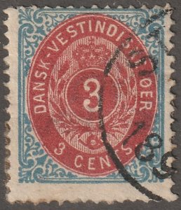 Danish West Indies, stamp, Scott#6,  used, hinged, #QDWI-6