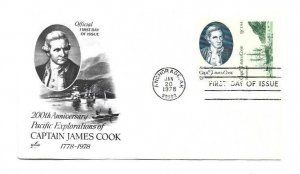 1732-33 James Cook ArtCraft se-tenant pair Anchorage AK FDC