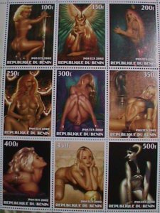 ​BENIN STAMP:2002 DREW POSADA MNH STAMP SHEET.